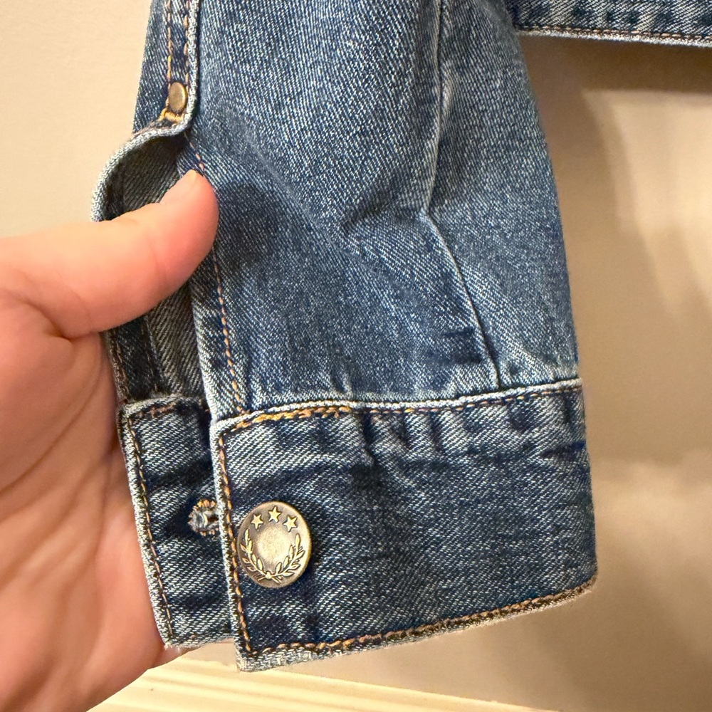 Free People Classic Short Blue Jean Denim Jacket Excellent Condition Small - Picture 8 of 8